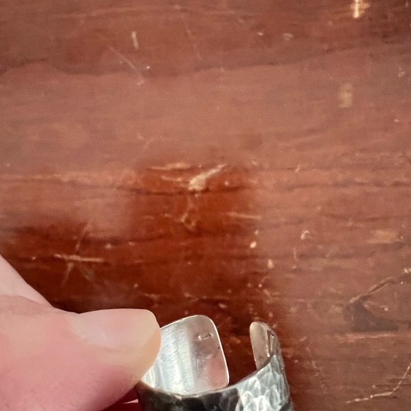 Wide band Laborite Sterling silver ring - Picture 4 of 4